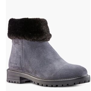 Cougar Kendal Faux Fur Waterproof  Leather Snow Bootie Grey Black Size 8 NWT